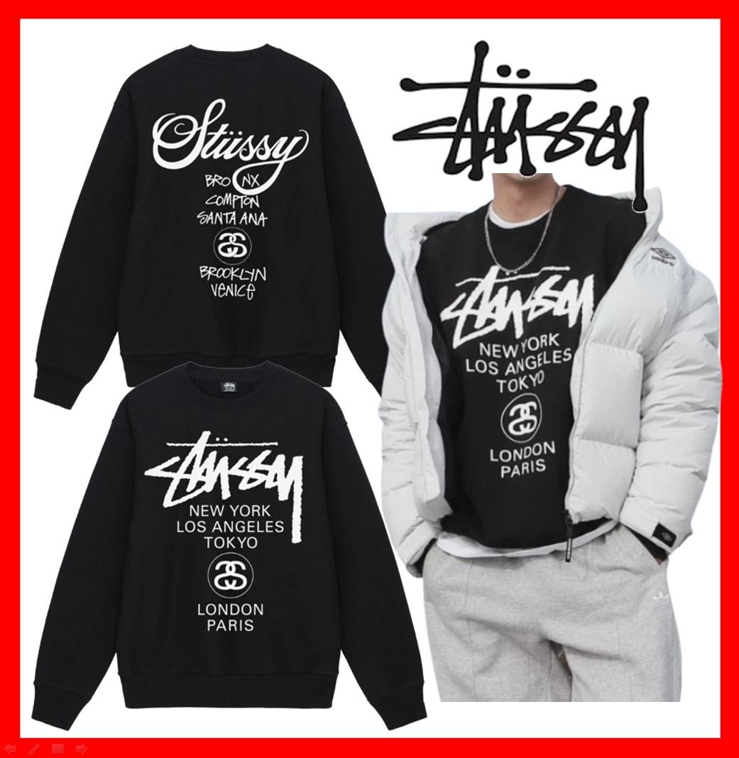 ☆【STUSSY】☆Stussy World Tour Crew Black 2022☆ (STUSSY