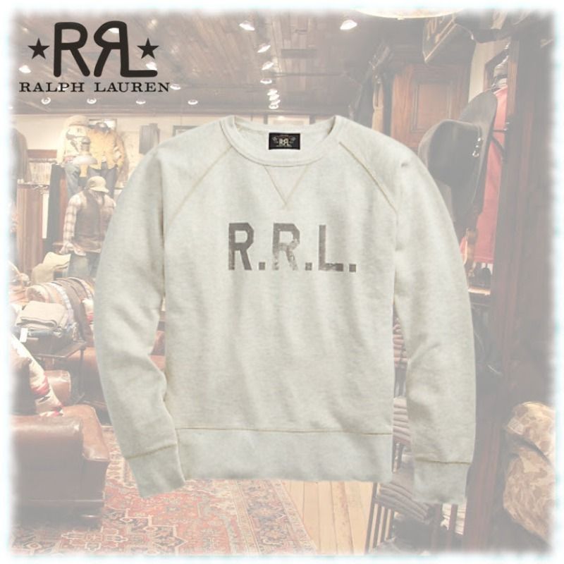 希少☆ RRL(ダブルアールエル) ロゴ スウェットシャツ (RRL/スウェット