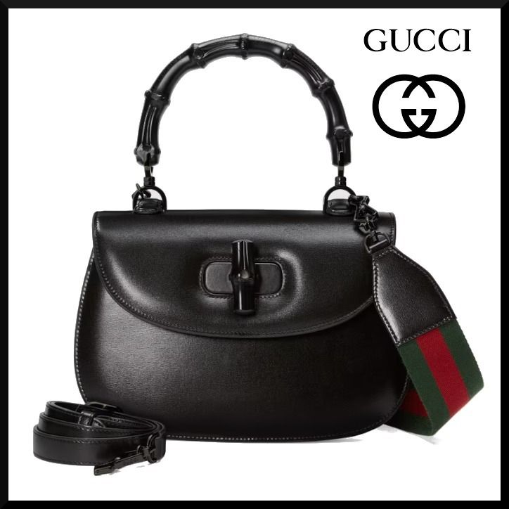 23新作 グッチ バンブー1947 ミディアム トップ ハンドル バッグ