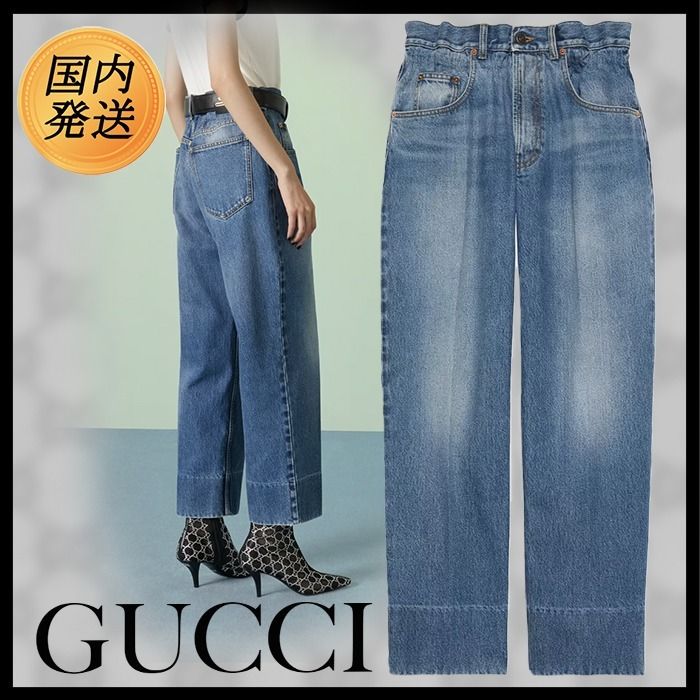 国内発送☆GUCCI】GUCCI ヴィンテージ ロゴ デニム パンツ (GUCCI