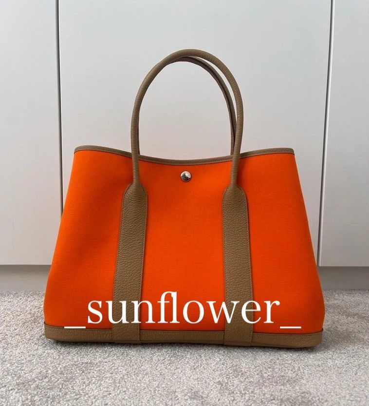 エルメス ガーデンパーティー36cm オレンジミニウム×ビスキュイ