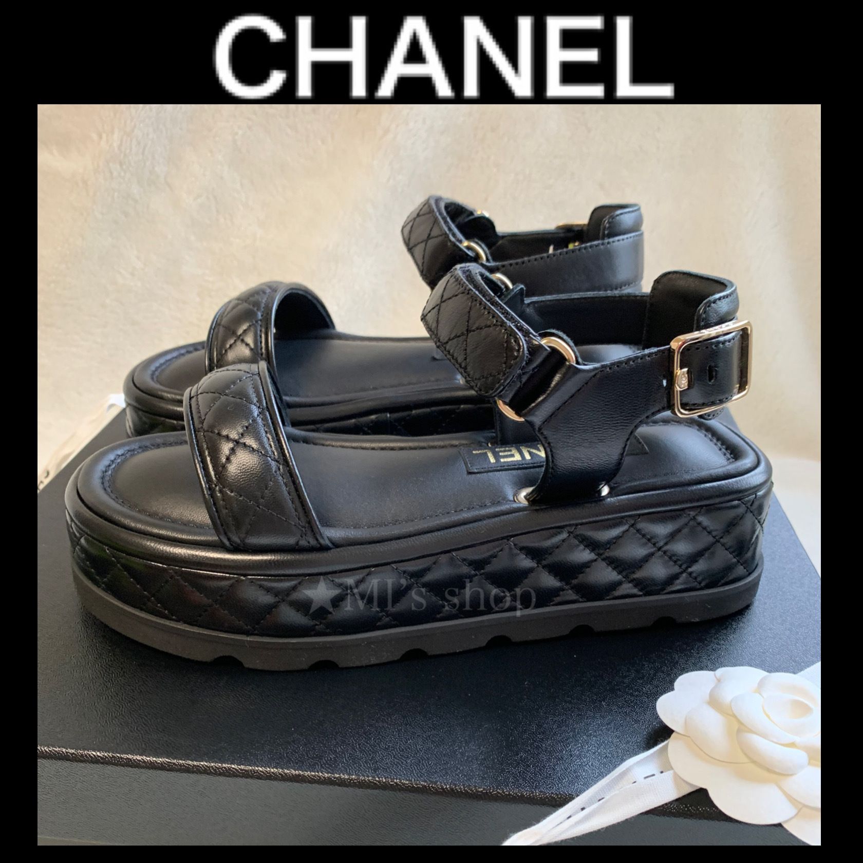 再入荷！マトラッセ】CHANEL サンダル 厚底 ラムスキン (CHANEL
