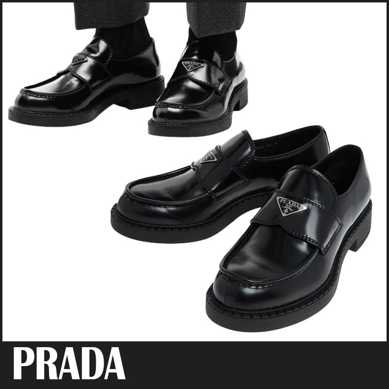 ☆送料関税込☆PRADA ブラッシュドレザー ローファー ☆超人気
