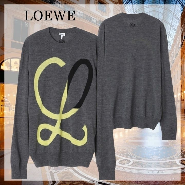 LOEWE】L Intarsia ウールニットセーター メンズ (LOEWE/ニット