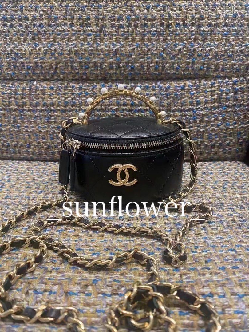 シャネル 23B パールハンドル ミニバニティバッグ ブラック (CHANEL