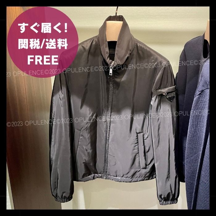 すぐ届く PRADA プラダ 三角ロゴ メンズ ブルゾン ジャケット 黒