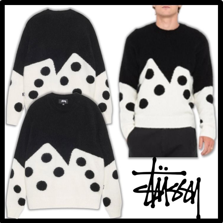 ☆送料・関税込☆Stussy☆Dice Fuzzy Crew Black☆ (STUSSY/ニット