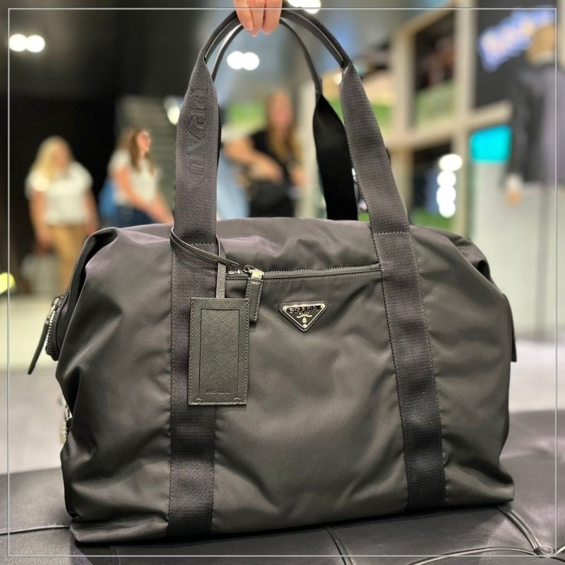 注目】PRADA◇リナイロン サフィアーノレザー ダッフルバッグ (PRADA
