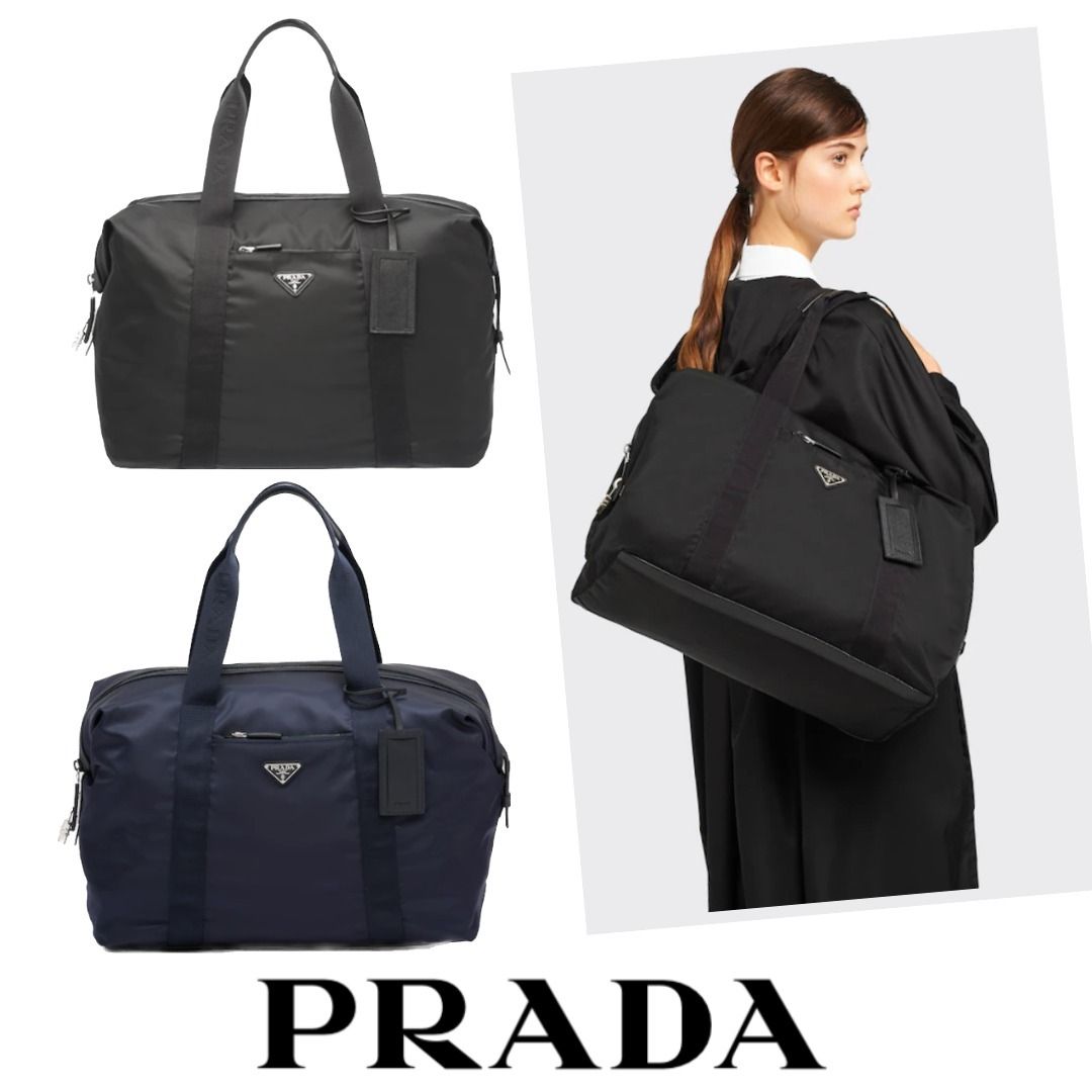 PRADA】Re-Nylonとサフィアーノレザーのスポーツバッグ (PRADA