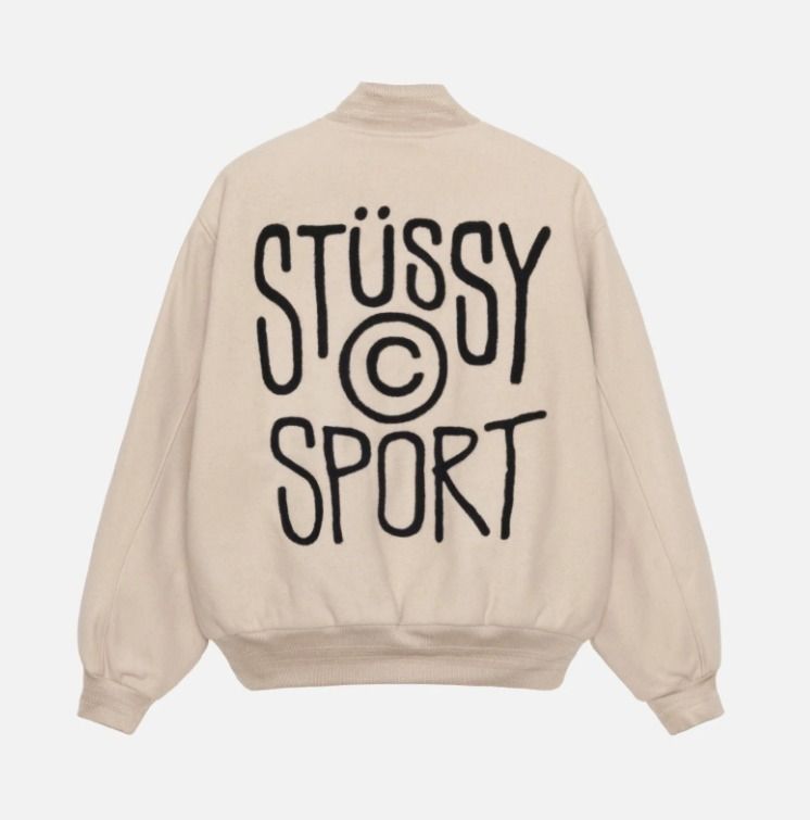 ☆関税込☆Stussy☆SPORT MELTON VARSITY JACKET☆Oatmeal☆ (STUSSY