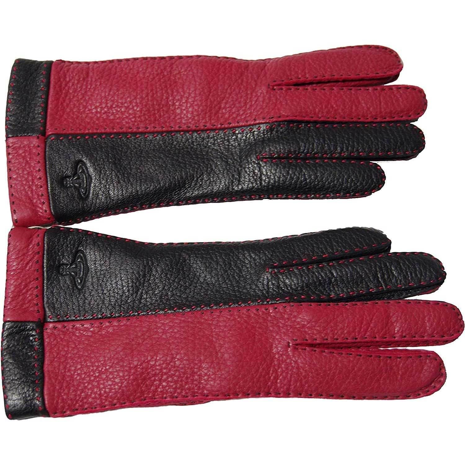 ヴィヴィアンウエストウッド メンズ ラムレザー 手袋 赤黒 新品