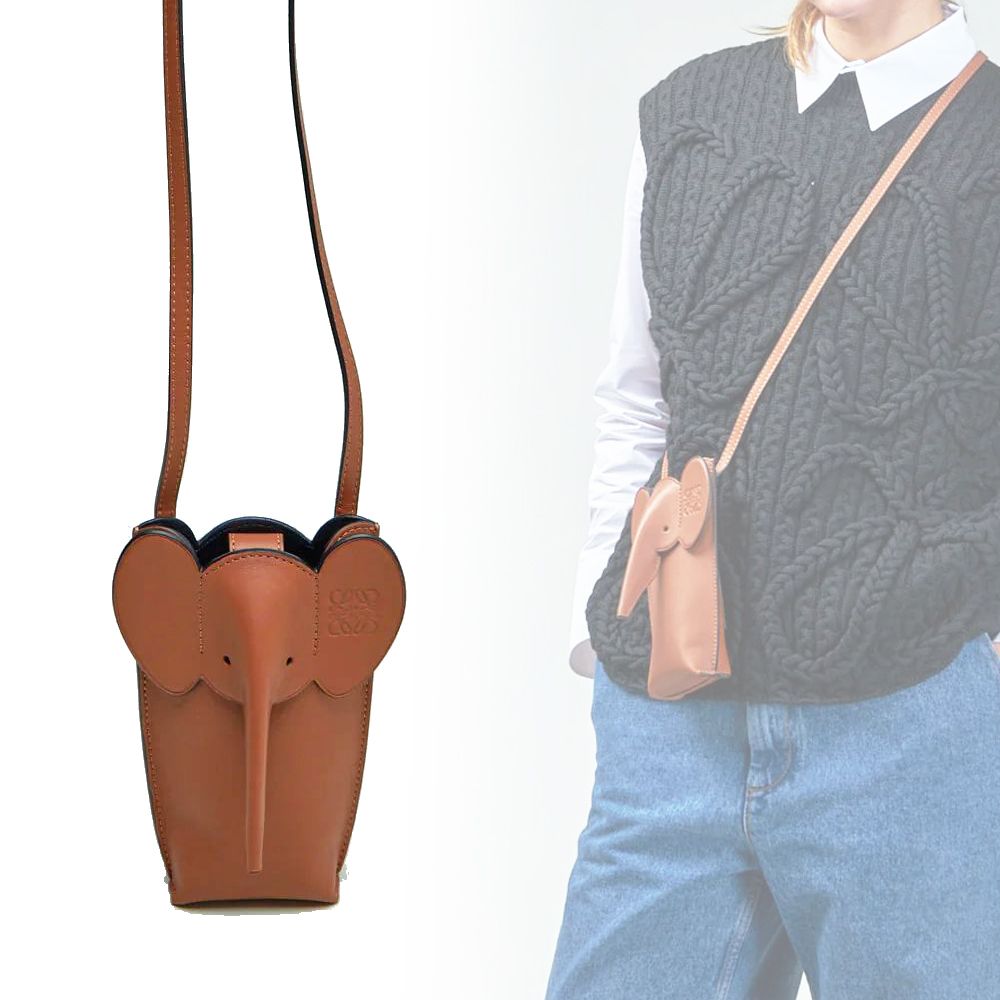 LOEWE】SS24 エレファント ポケット バッグ Tan 送料関税込 (LOEWE