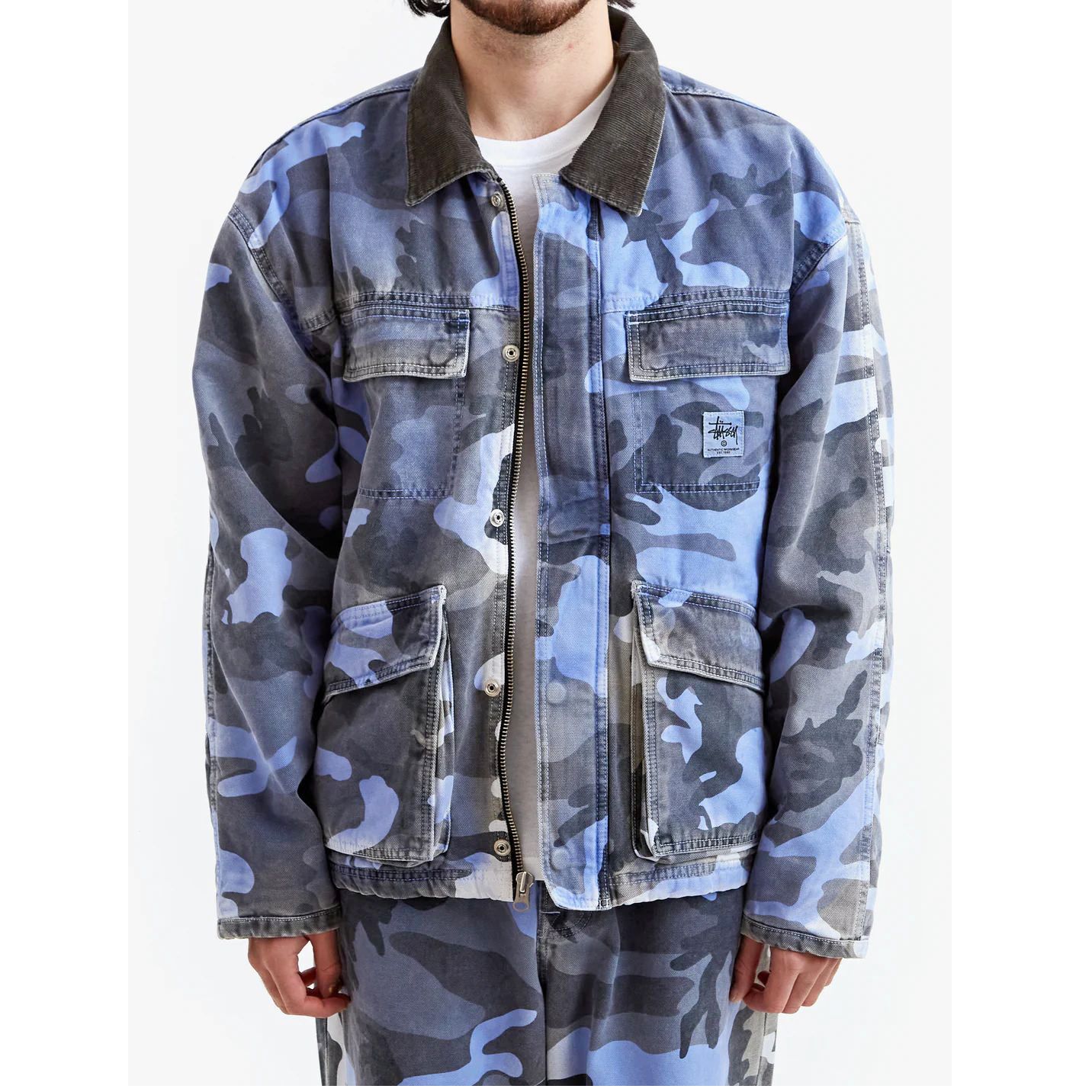 STUSSY】迷彩 スプレーダイ ジャケット＆ ジーンズ 送料関税込 (STUSSY