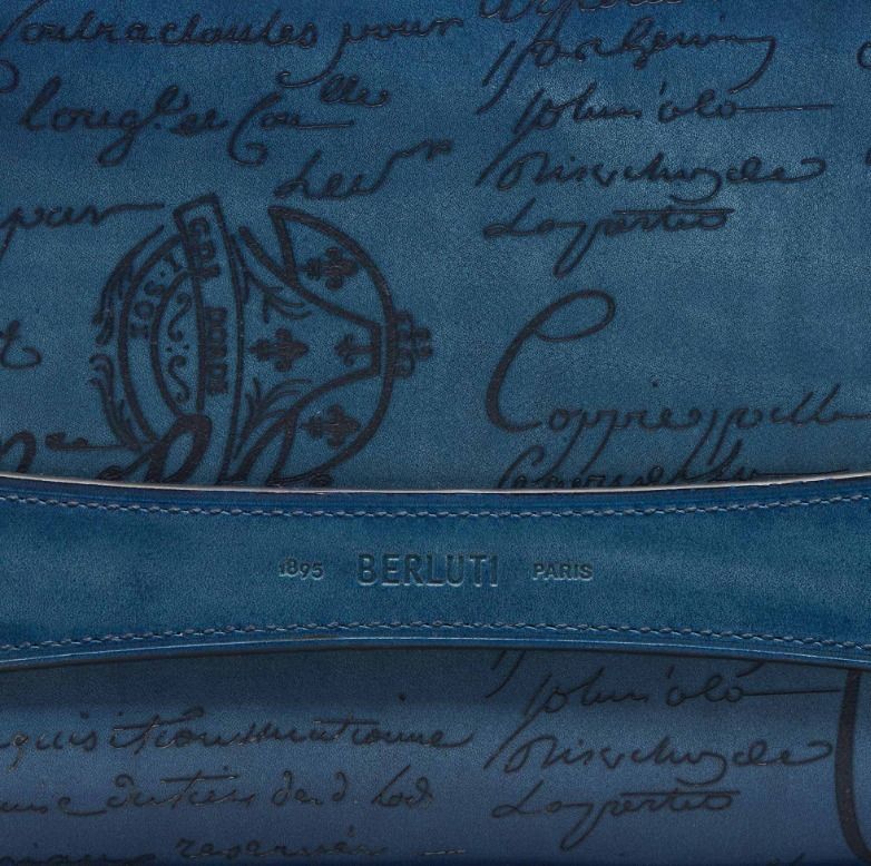 海外希少 Berluti直営 レザー ロゴ入り クラッチバッグ (Berluti