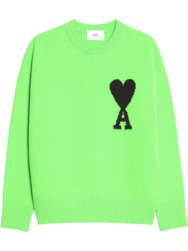 AMI Paris Ami De Coeur セーター | グリーン | FARFETCH JP