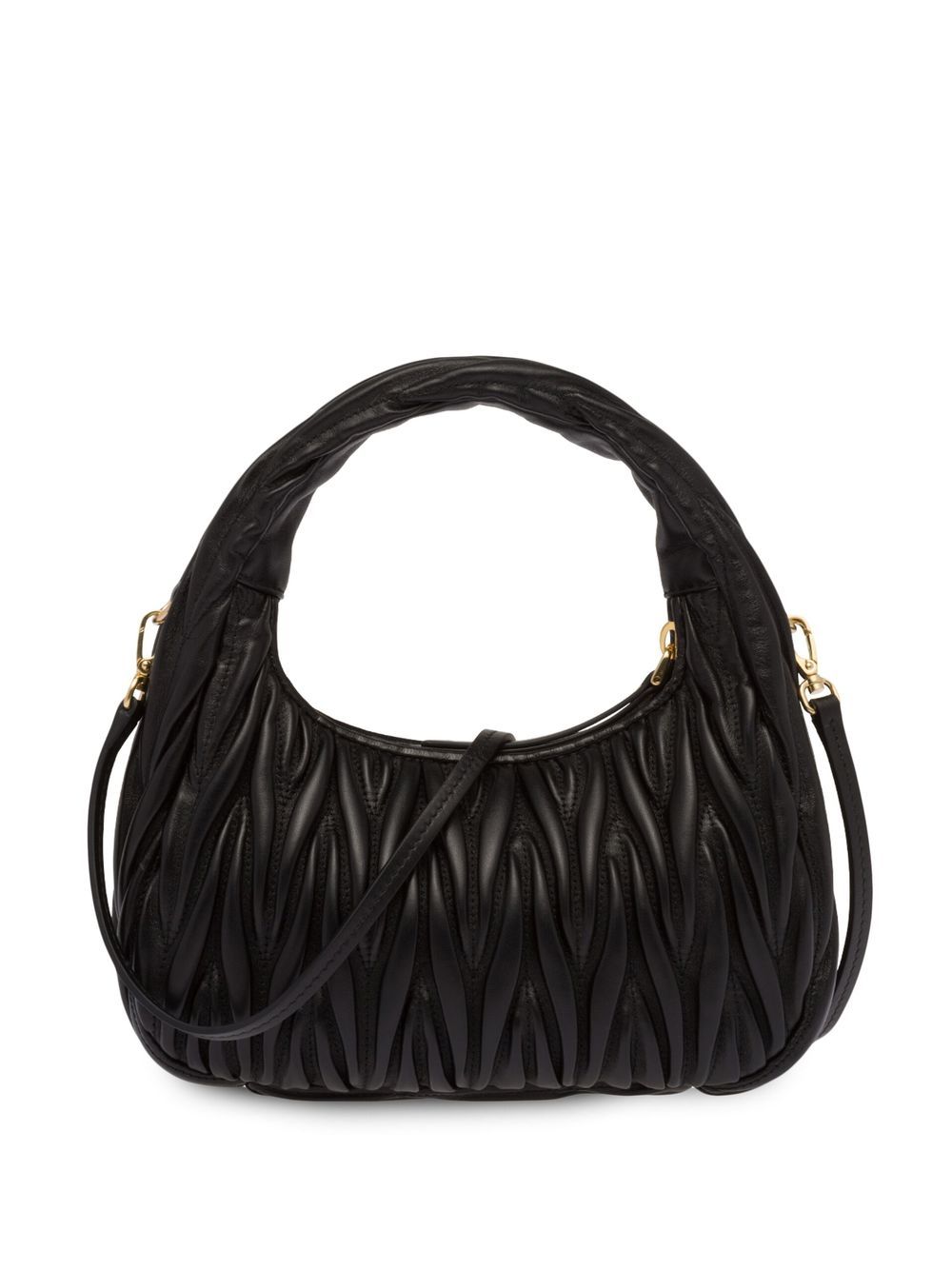 Miu Miu Mini Wander Matelassé Shoulder Bag | Black | FARFETCH