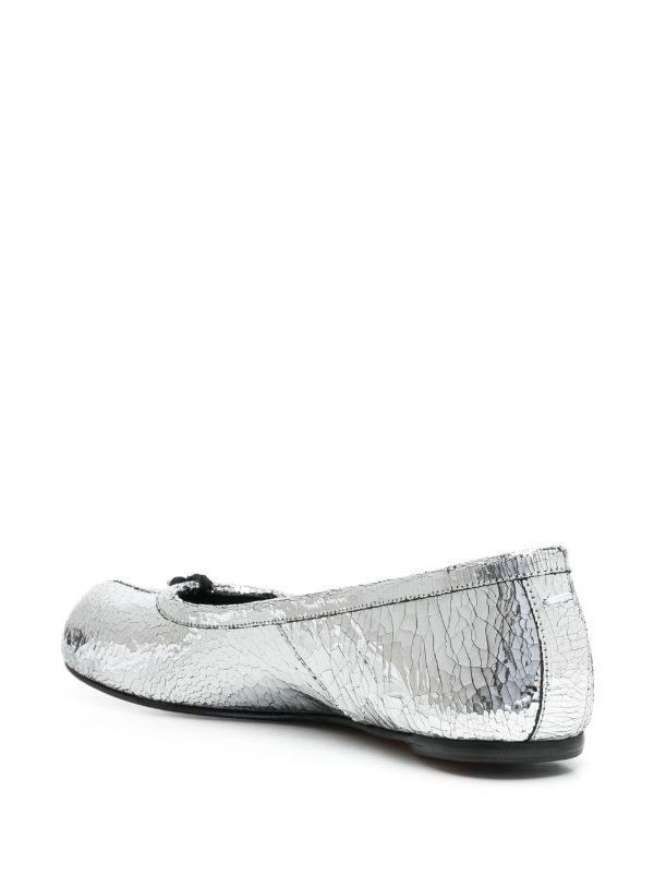 Maison Margiela Tabi mirror-effect Ballerina Shoes | Silver