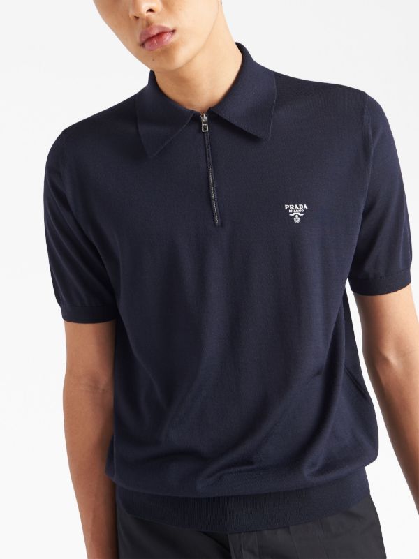 Prada ハーフジップ ポロシャツ | ブルー | FARFETCH JP