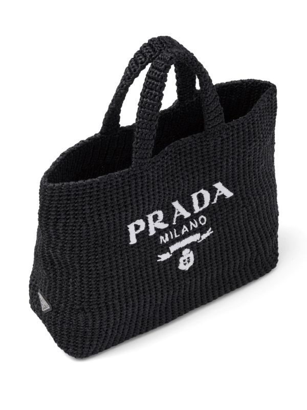 Prada ラフィア ハンドバッグ | ブラック | FARFETCH JP
