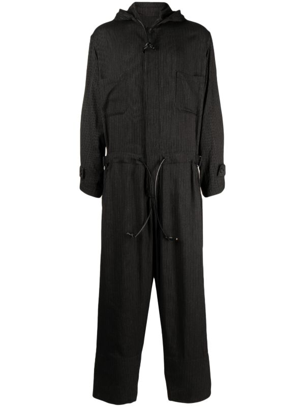 Yohji Yamamoto フーデッド ジャンプスーツ | ブラック | FARFETCH JP