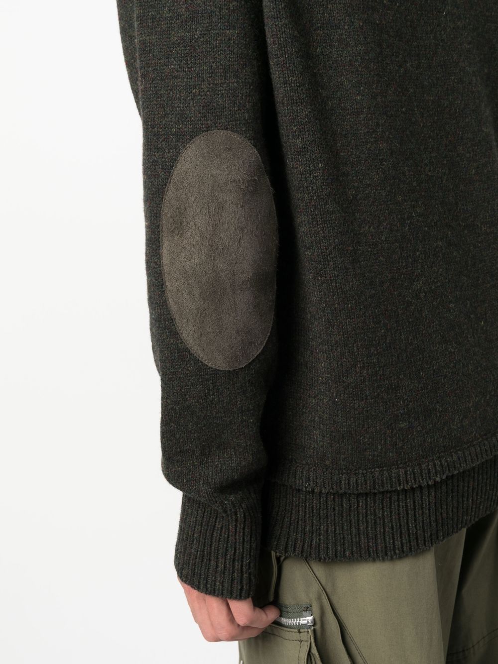 Maison Margiela elbow-patch Knitted Jumper | Green | FARFETCH