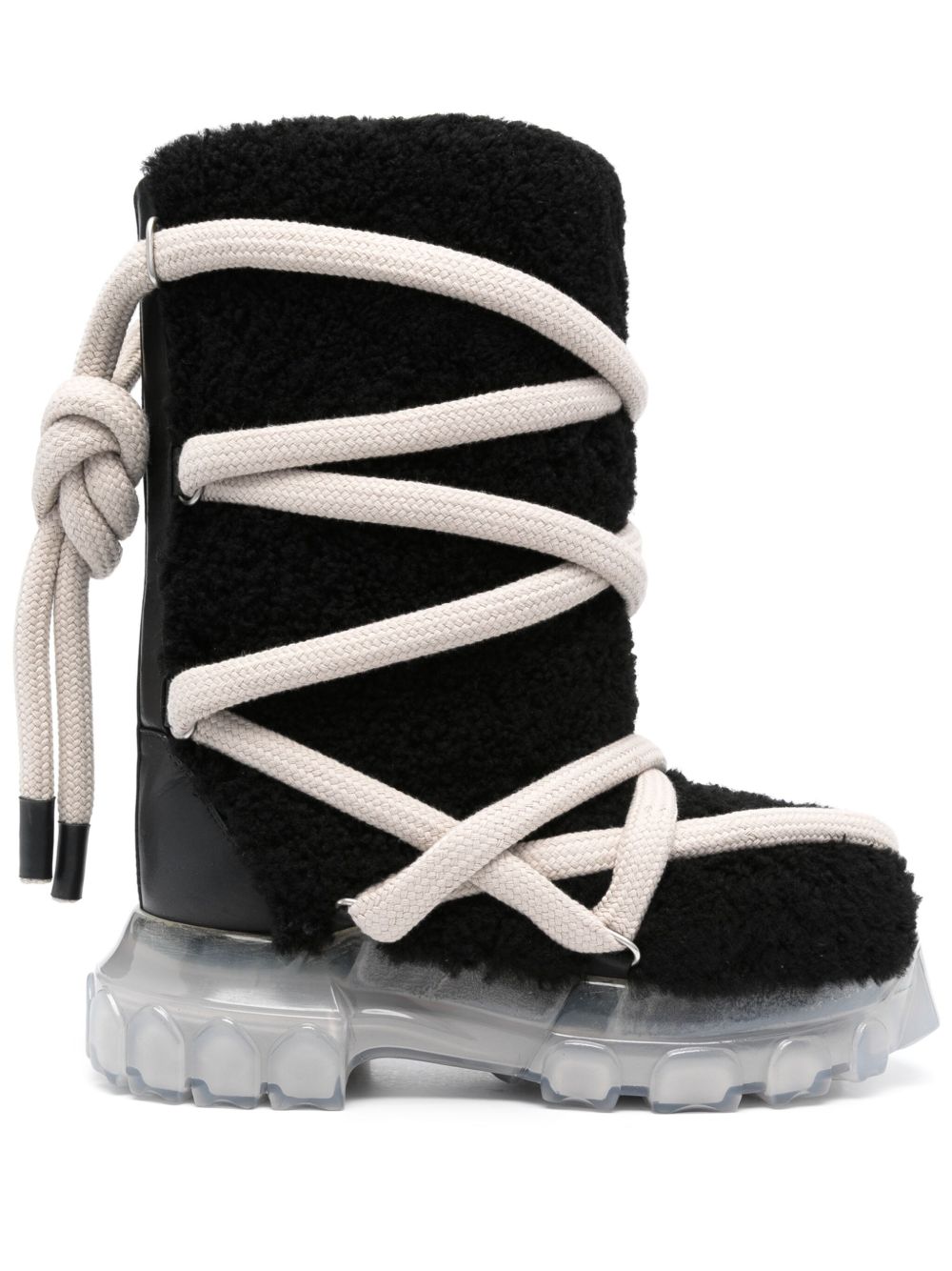Rick Owens Lunar Tractor calf-length Boots | Black | FARFETCH JO