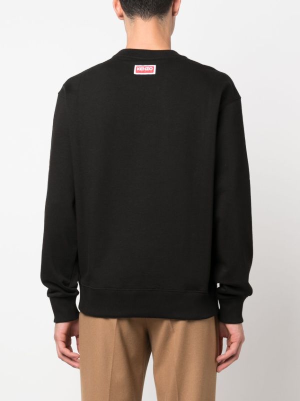 Kenzo Varsity Jungle logo-embroidered Cotton Sweatshirt | Black