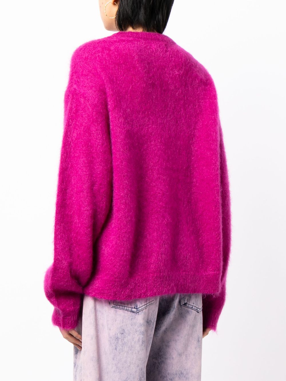 ERL Unisex Kiss Mohair Intarsia Sweater Knit in Purple | Smart Closet