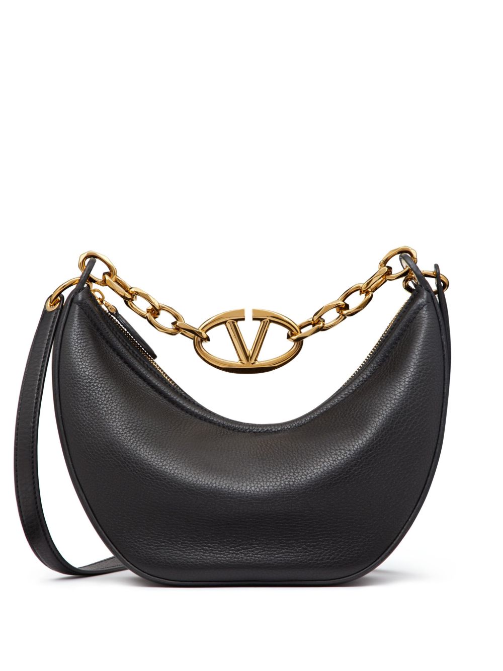 Valentino Garavani Small VLogo Moon Shoulder Bag | Black | FARFETCH