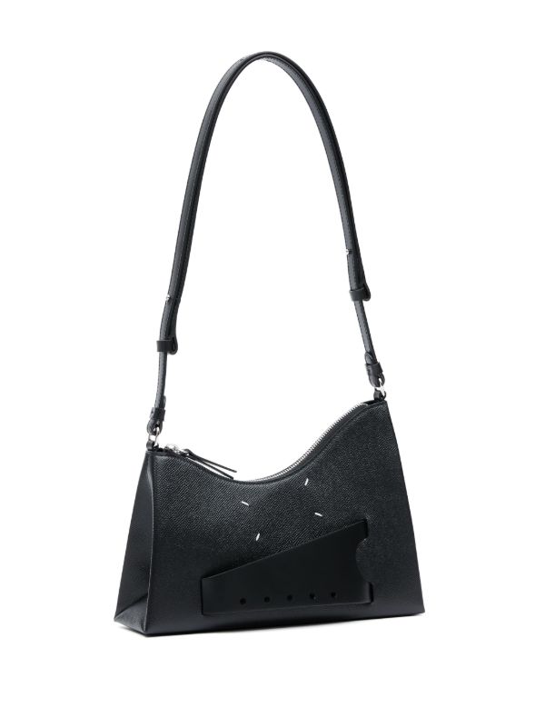 Maison Margiela Small Snatched Leather Shoulder Bag | Black | FARFETCH