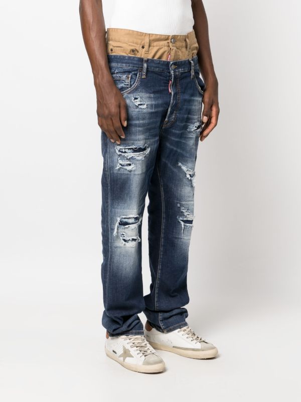 DSQUARED2 Twin Pack Layered Loose Jeans | Blue | FARFETCH