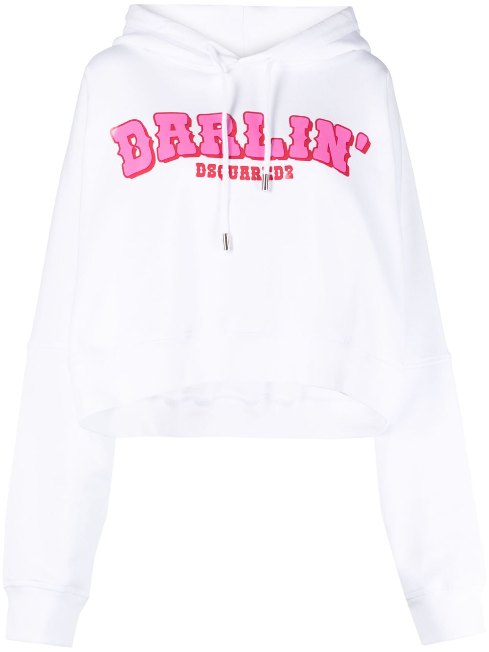 DSQUARED2 Darlin' logo-print Cotton Hoodie | White | FARFETCH CH