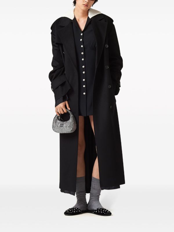 Miu Miu ダブルブレスト トレンチコート | ブラック | FARFETCH JP
