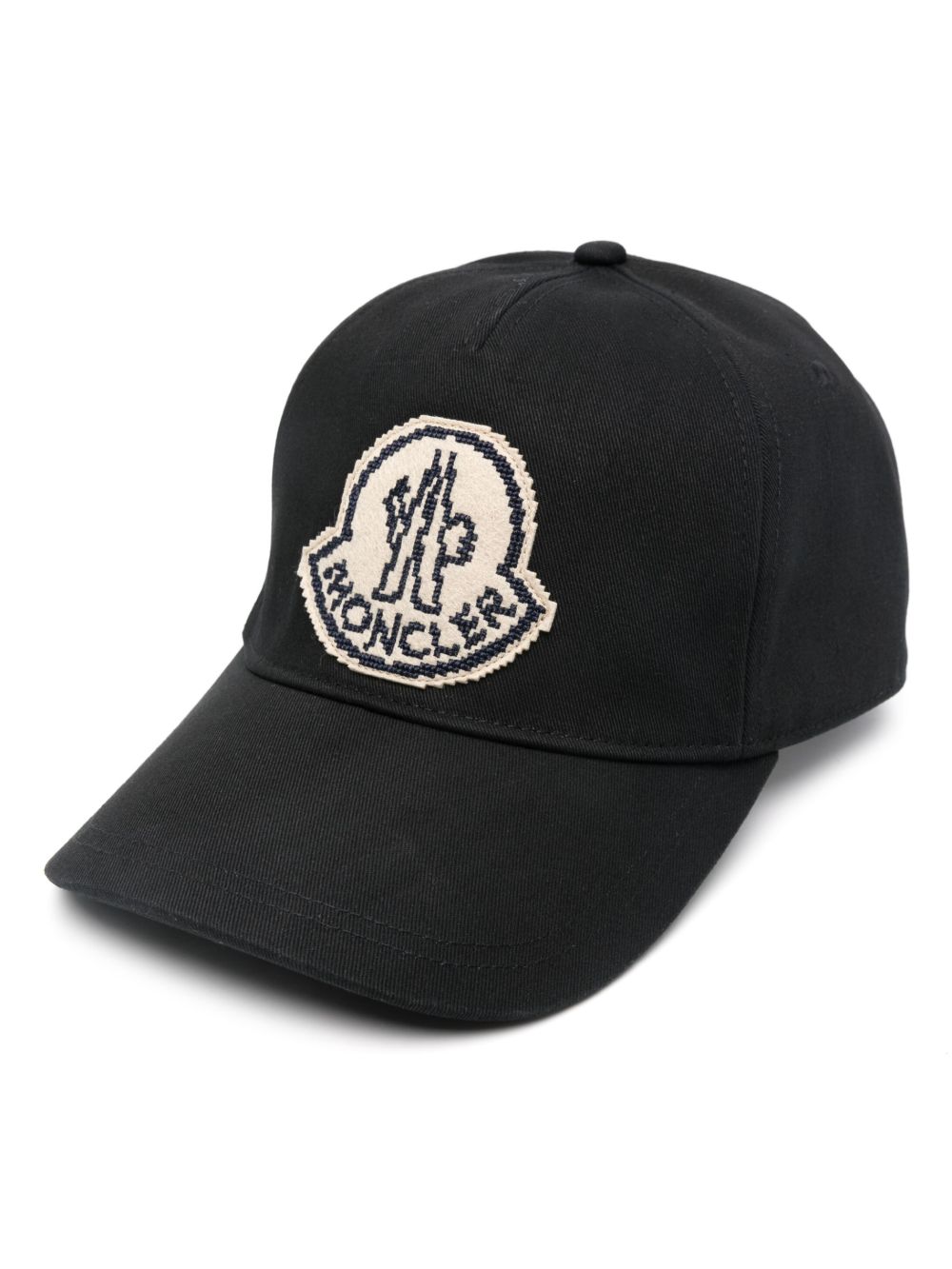 Moncler logo-appliqué Cotton Cap | Black | FARFETCH