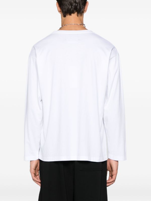 MM6 Maison Margiela ナンバーモチーフ ロングTシャツ | ホワイト