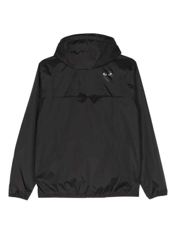 Comme Des Garçons Play x K-Way Zipped Hooded Jacket | Black | FARFETCH