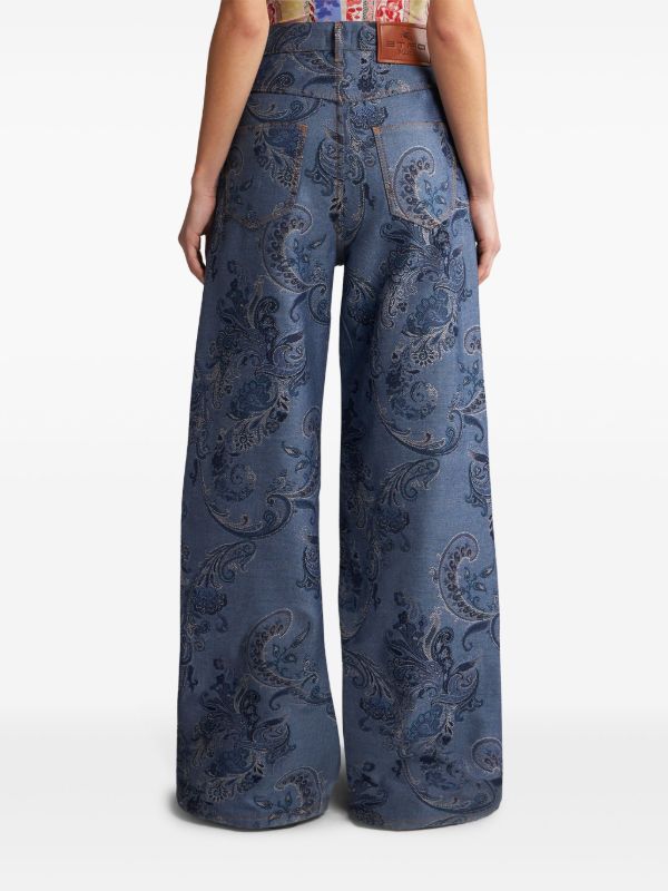 ETRO ペイズリー ワイドジーンズ | ブルー | FARFETCH JP