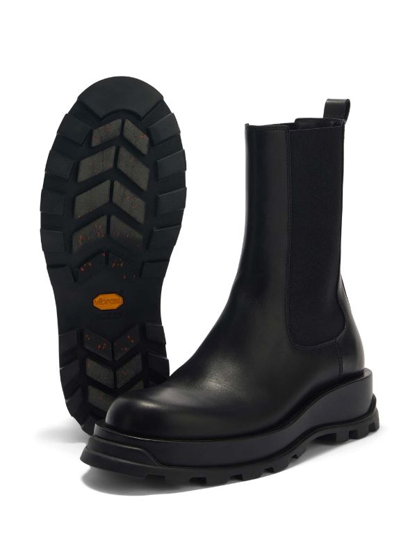 Jil Sander レザー チェルシーブーツ | ブラック | FARFETCH JP