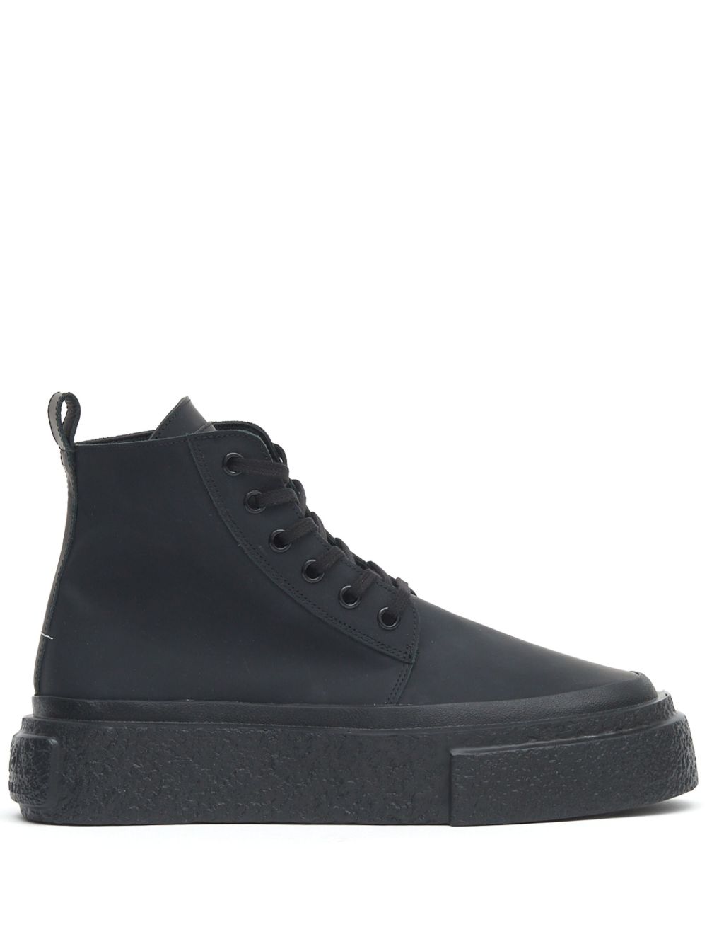MM6 Maison Margiela high-top Leather Sneakers | Black | FARFETCH