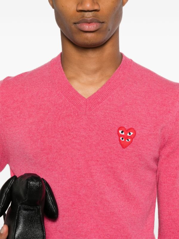 Comme Des Garçons Play Vネック セーター | ピンク | FARFETCH JP