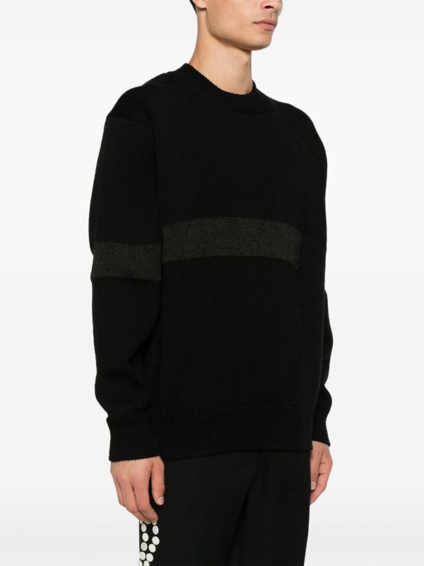 Comme Des Garçons Homme ribbed-knit Sweater | Black | FARFETCH