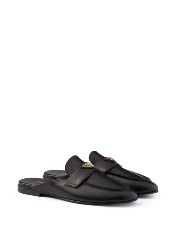 Prada Leather Mules | Black | FARFETCH CA