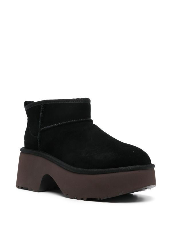 UGG Classic Ultra Mini New Heights Boots | Black | FARFETCH SG