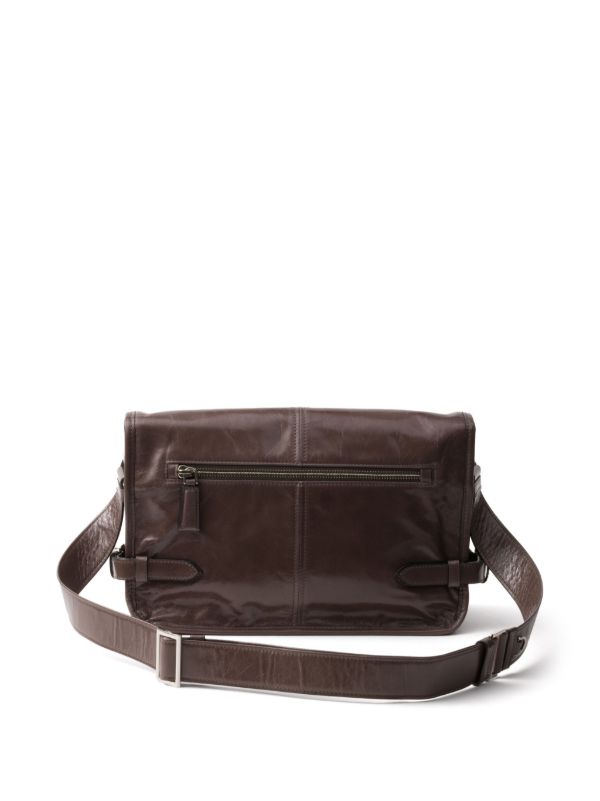 Prada レザーショルダーバッグ | ブラウン | FARFETCH JP