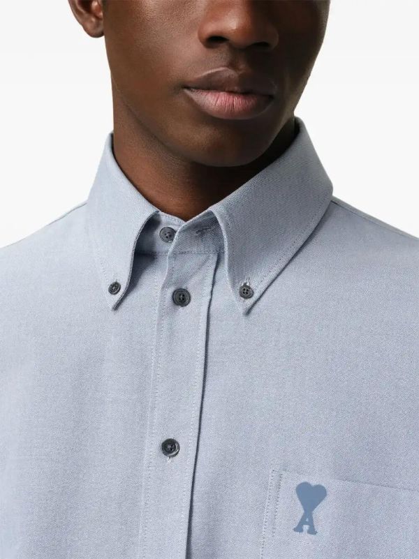 AMI Paris ボタン クロップドシャツ | ブルー | FARFETCH JP