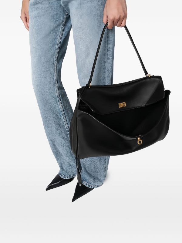 Balenciaga レザーショルダーバッグ | ブラック | FARFETCH JP