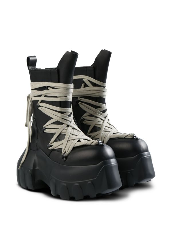 Rick Owens Hollywood Mega Trator Boots | Black | FARFETCH