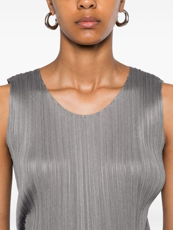 Pleats Please Issey Miyake Pleated Tank Top | Grey | FARFETCH