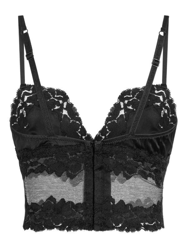Dolce & Gabbana lace-trimmed Satin Bra Top | Black | FARFETCH