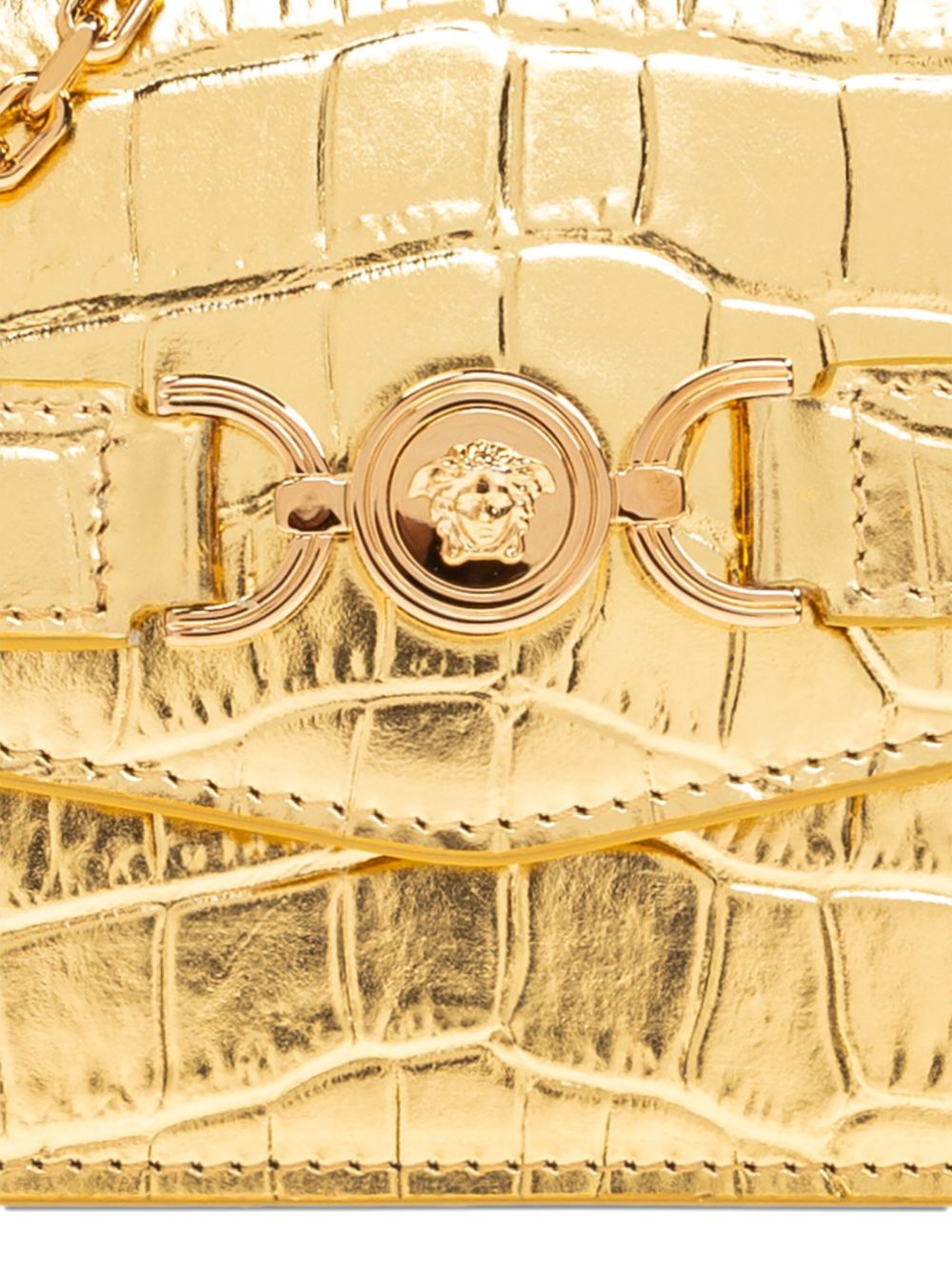 Versace Medusa '95 crocodile-effect Clutch Bag | Gold | FARFETCH